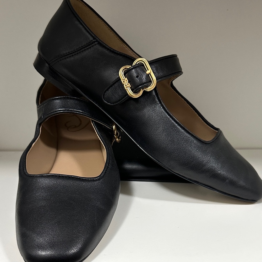 Sam Edelman Black Leather Mary Jane Shoes size 8